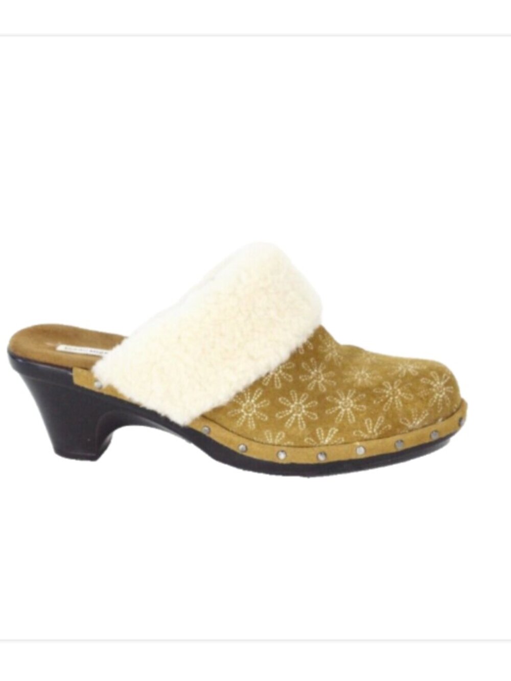 Isaac Mizrahi Clogs sz 8 Women Slip on Mule Shearling Trim Shoes